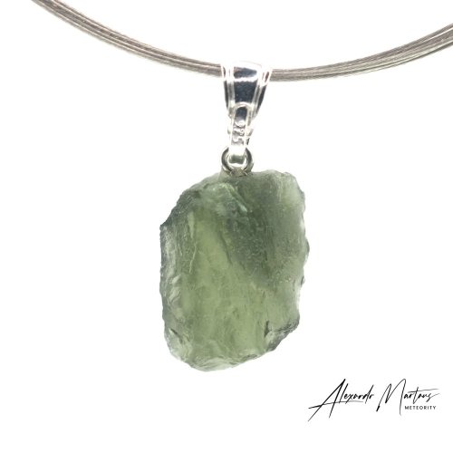 Moldavite sterling silver pendant - 2.51 grams