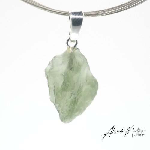 Moldavite sterling silver pendant - 1.54 grams