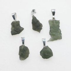 Moldavites - silver pendants - 5 pieces - 6.62 grams
