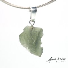 Moldavite sterling silver pendant - 1.44 grams