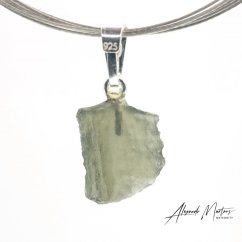 Moldavite sterling silver pendant - 0.93 grams