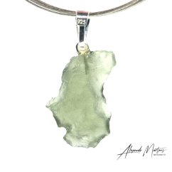 Moldavite sterling silver pendant - 1.31 grams