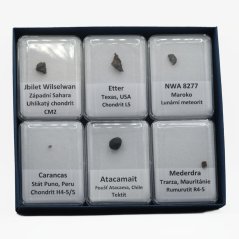 Collectible set of meteorites - 6 specimens from Africa and America