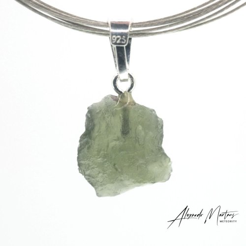 Moldavite sterling silver pendant - 1.23 grams