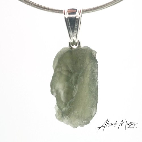 Moldavite sterling silver pendant 2.44 grams