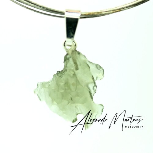 Moldavite sterling silver pendant - 0,92 grams